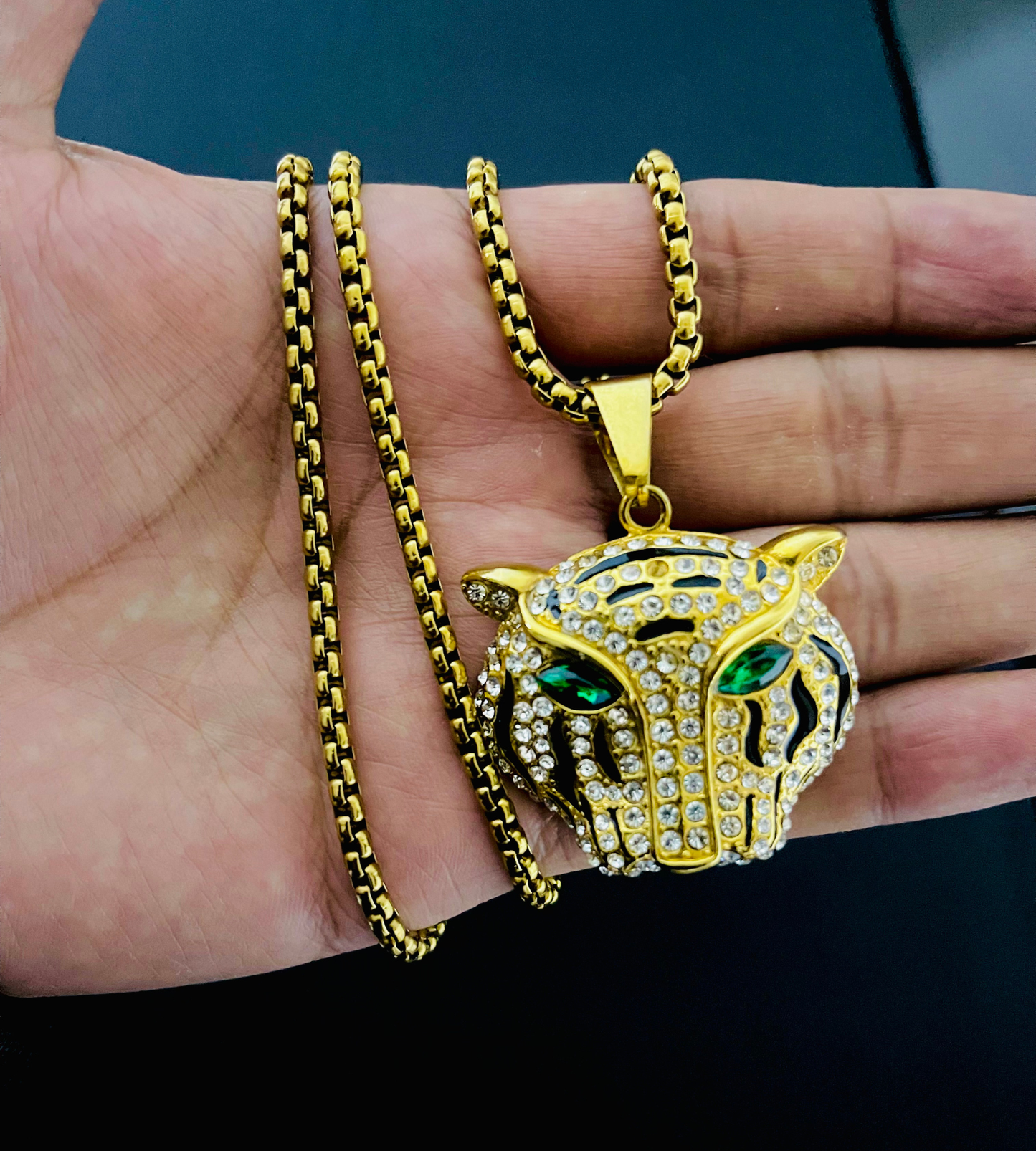 Collar Dorado de Acero Quirúrgico Inoxidable para varón