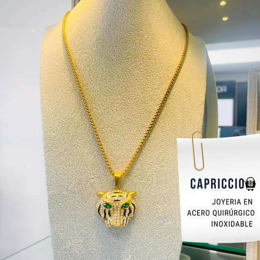 Collar Dorado de Acero Quirúrgico Inoxidable para varón